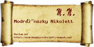 Modránszky Nikolett névjegykártya