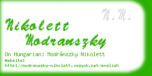 nikolett modranszky business card